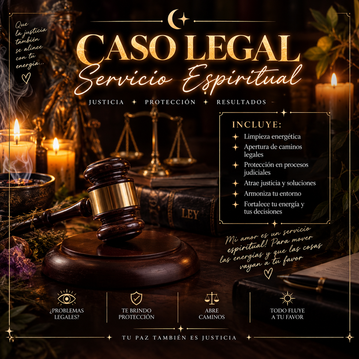 Trabajo espiritual para CASOS LEGALES